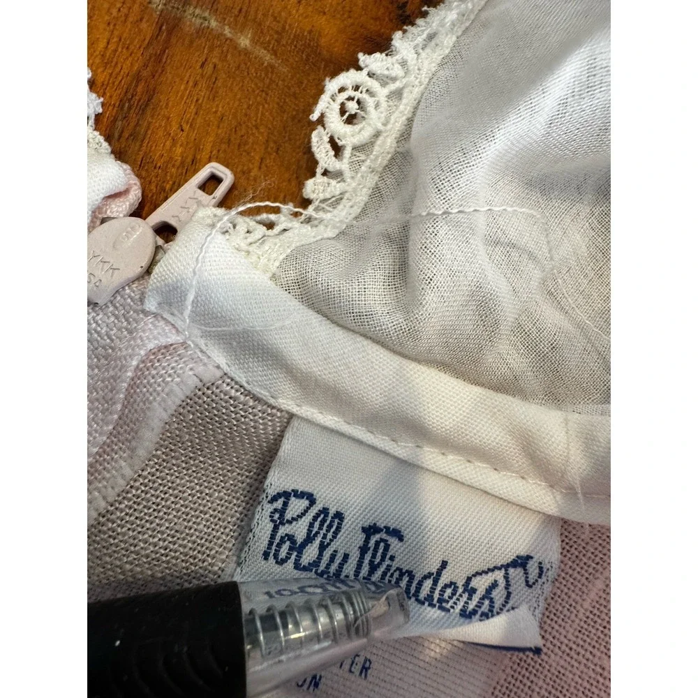 Vtg 80s Dress Girls Floral Easter‎ Prairie Bib Collar Victorian 7 Medium FLAW